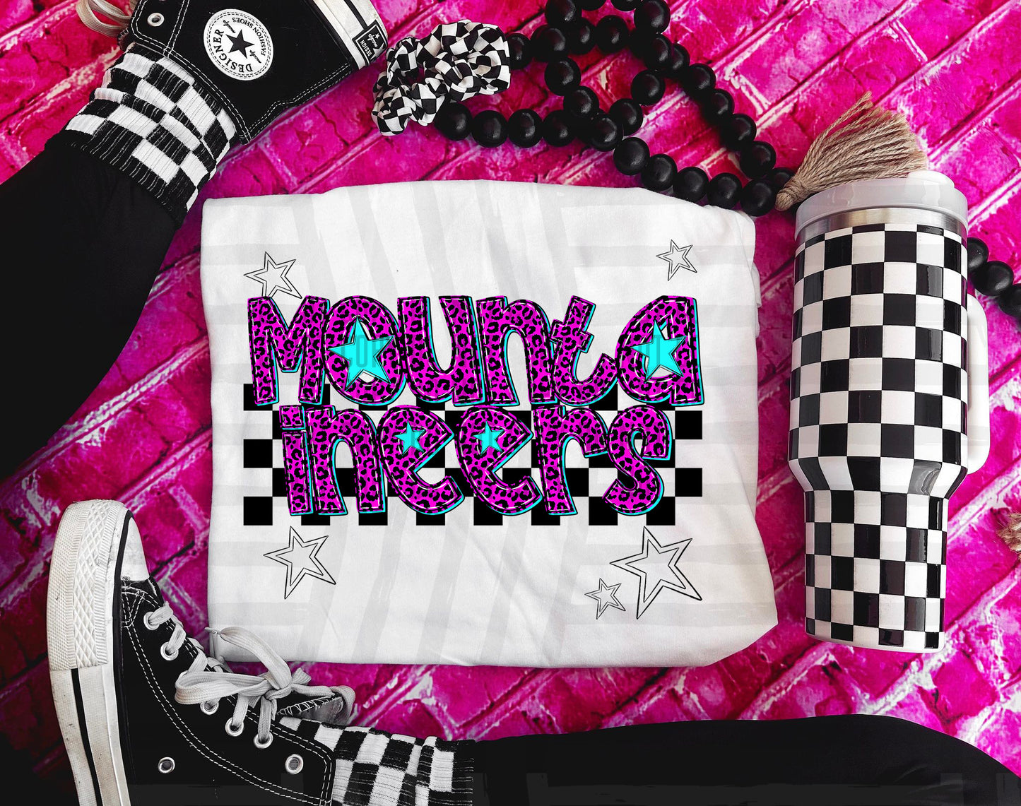 Pink Leopard Neon Mascots (dropdown)-DTF&UV
