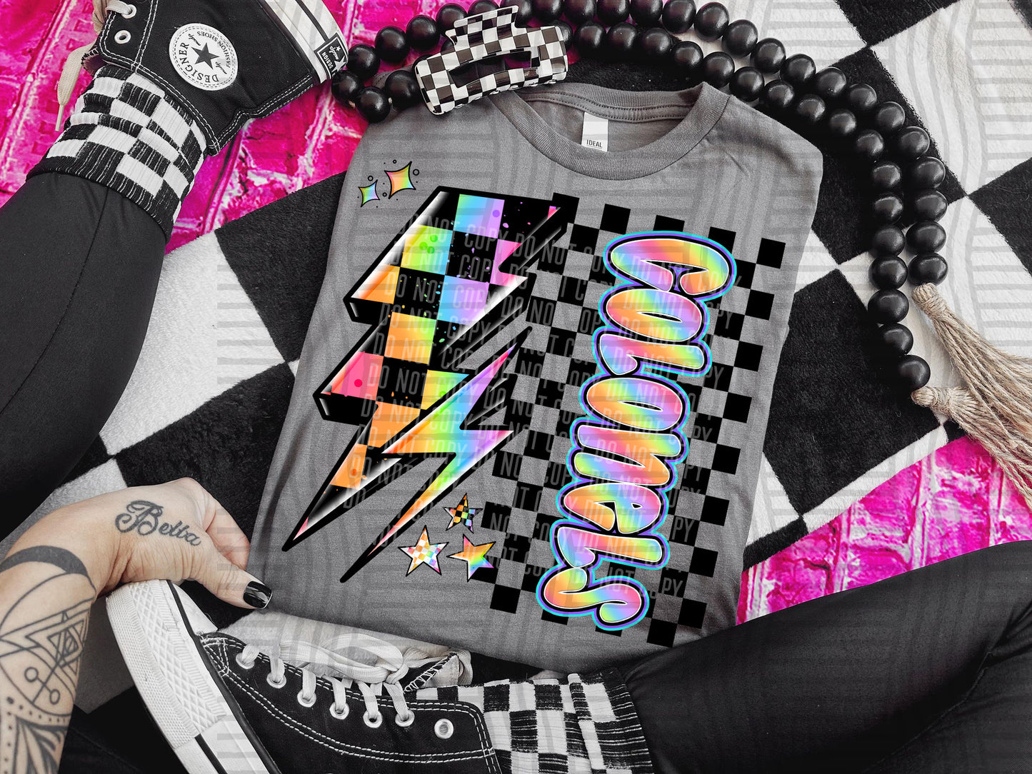 Neon Side Bolt Mascots (Dropdown)- DTF&UV
