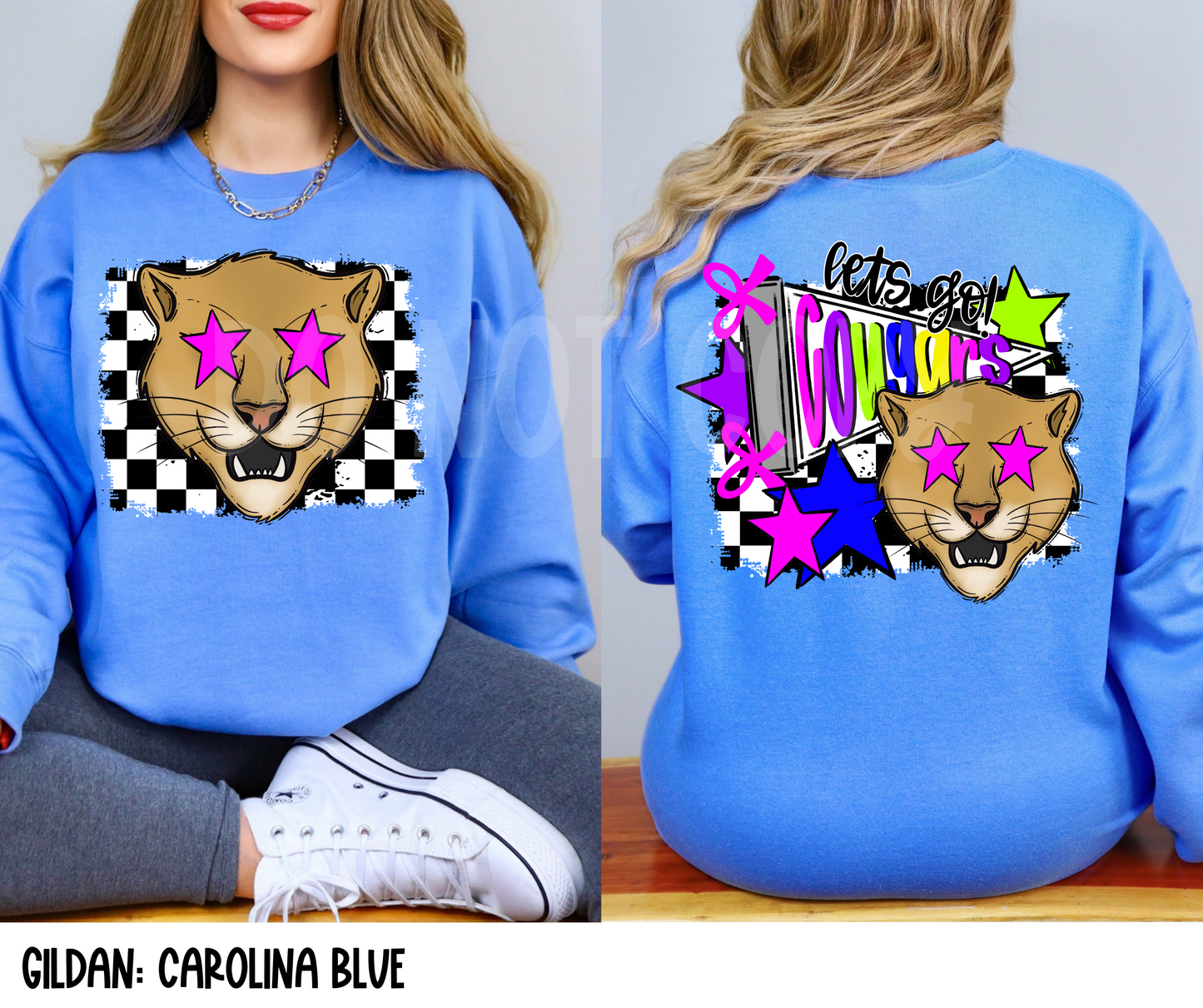 Bright Checkered Mascots (BACK- Dropdown)-DTF&UV