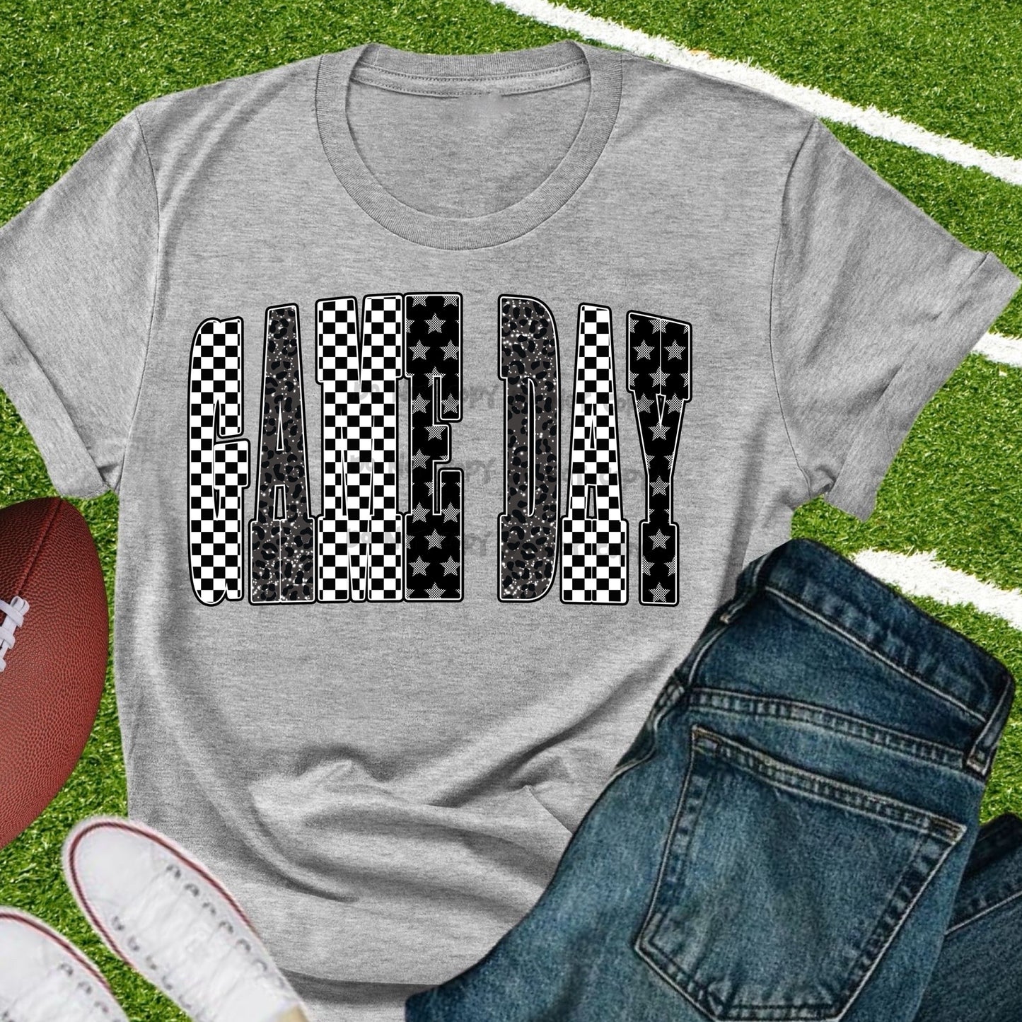 Game Day checkered with stars-DTF&UV