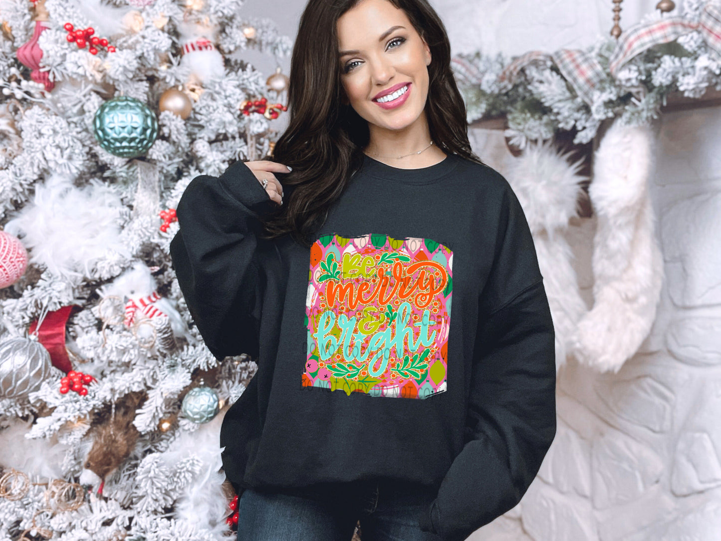 Be Merry And Bright Pink -DTF