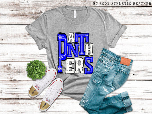 Panthers Royal and White - DTF