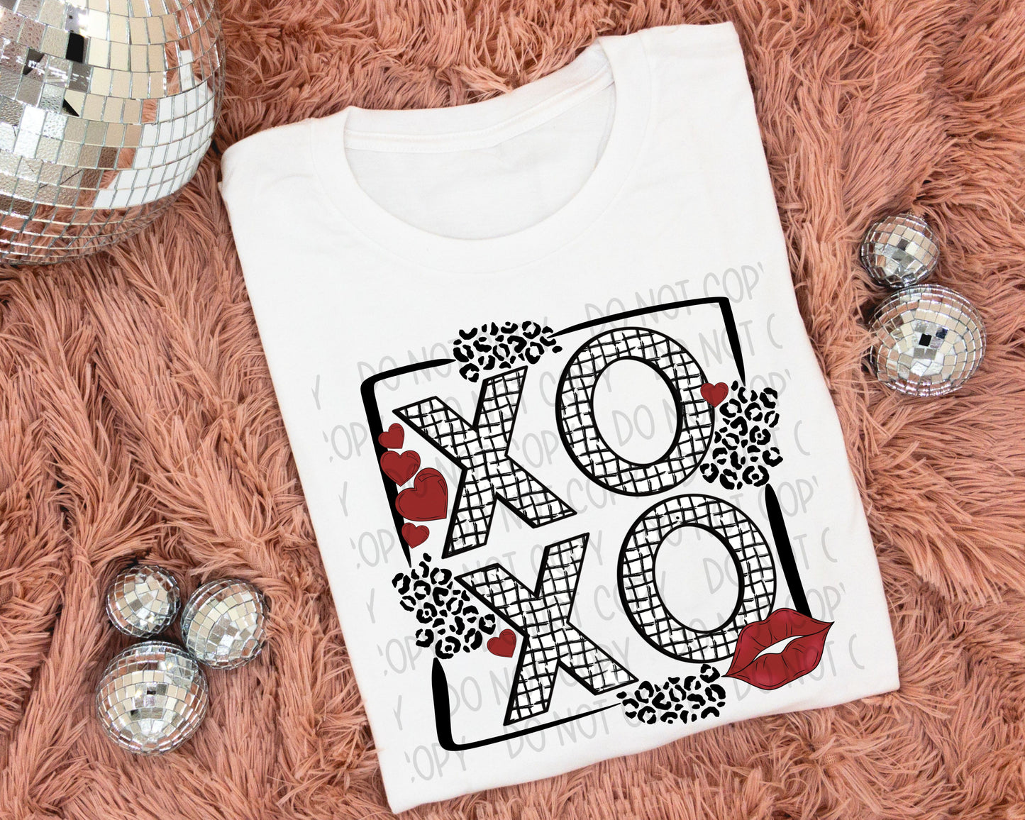 XOXO Blk Checkered And Leopard - DTF