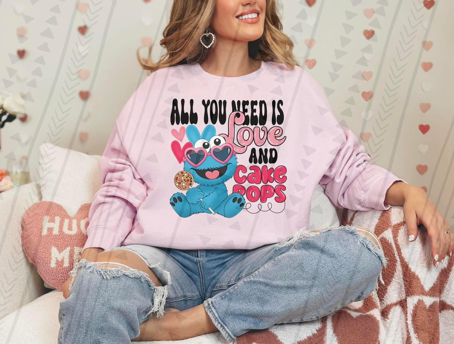 All You Need Is Love And Cake Pops Cookie Monster DTF