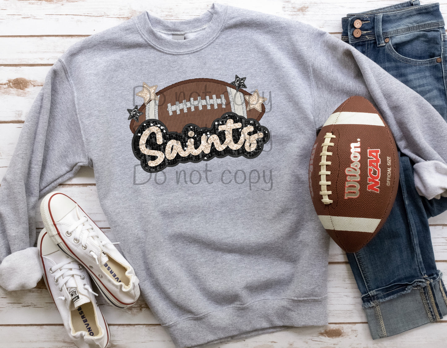 Saints football sequin-DTF