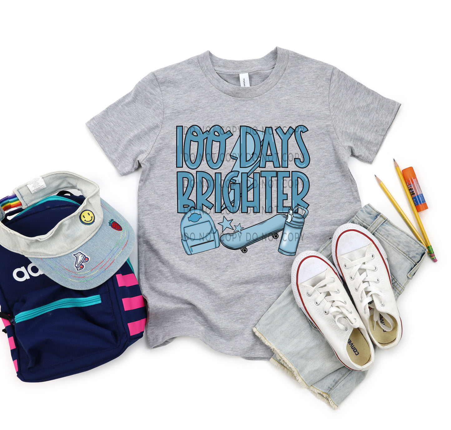 100 Days Brighter Blue - DTF