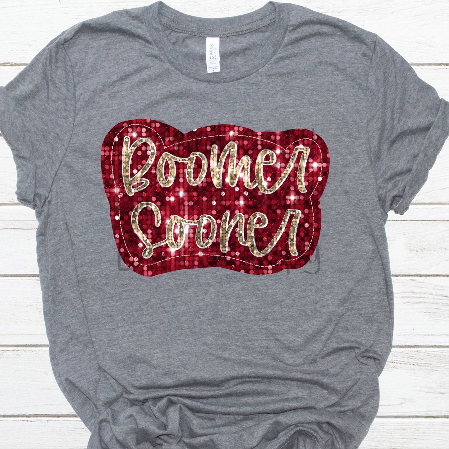 Boomer sooner stacked sequin-DTF