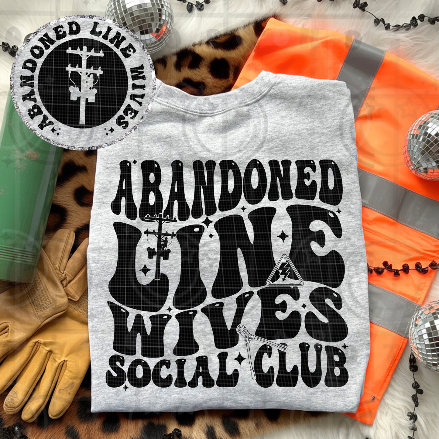 ABANDONED LINE WIVES SOCIAL CLUB (Includes pocket and Back)-DTF&UV
