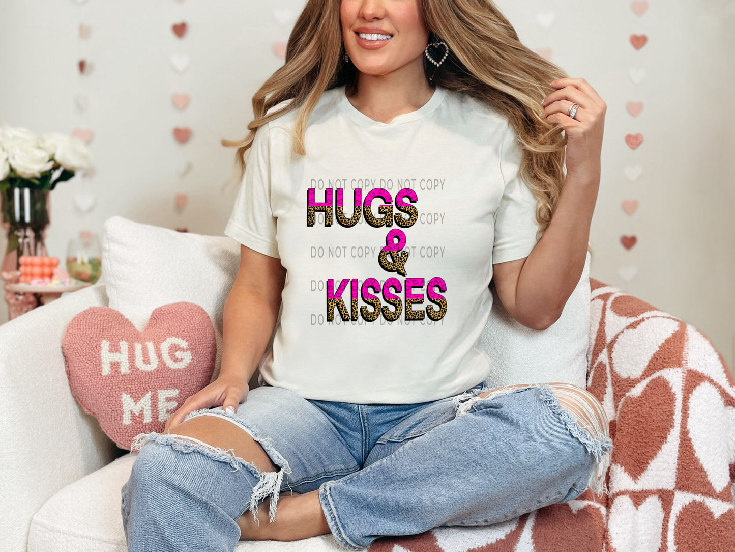 Hugs And Kisses Half Leopard DTF