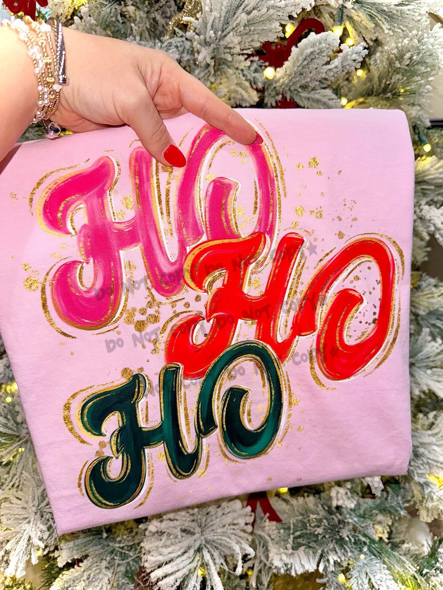 Ho HO HO gold lined -DTF&UV