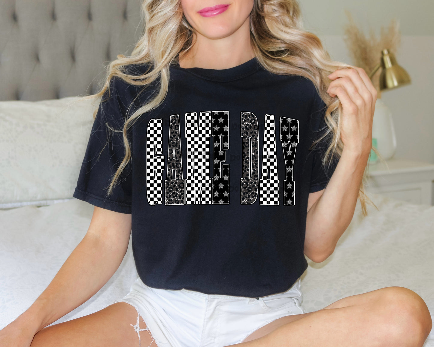 Game Day checkered with stars-DTF&UV