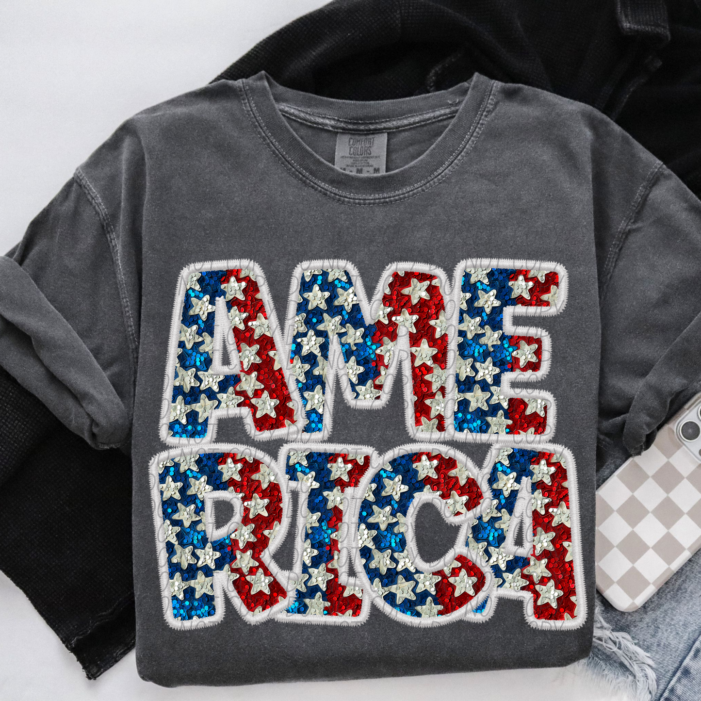 AMERICA glitter stars-DTF