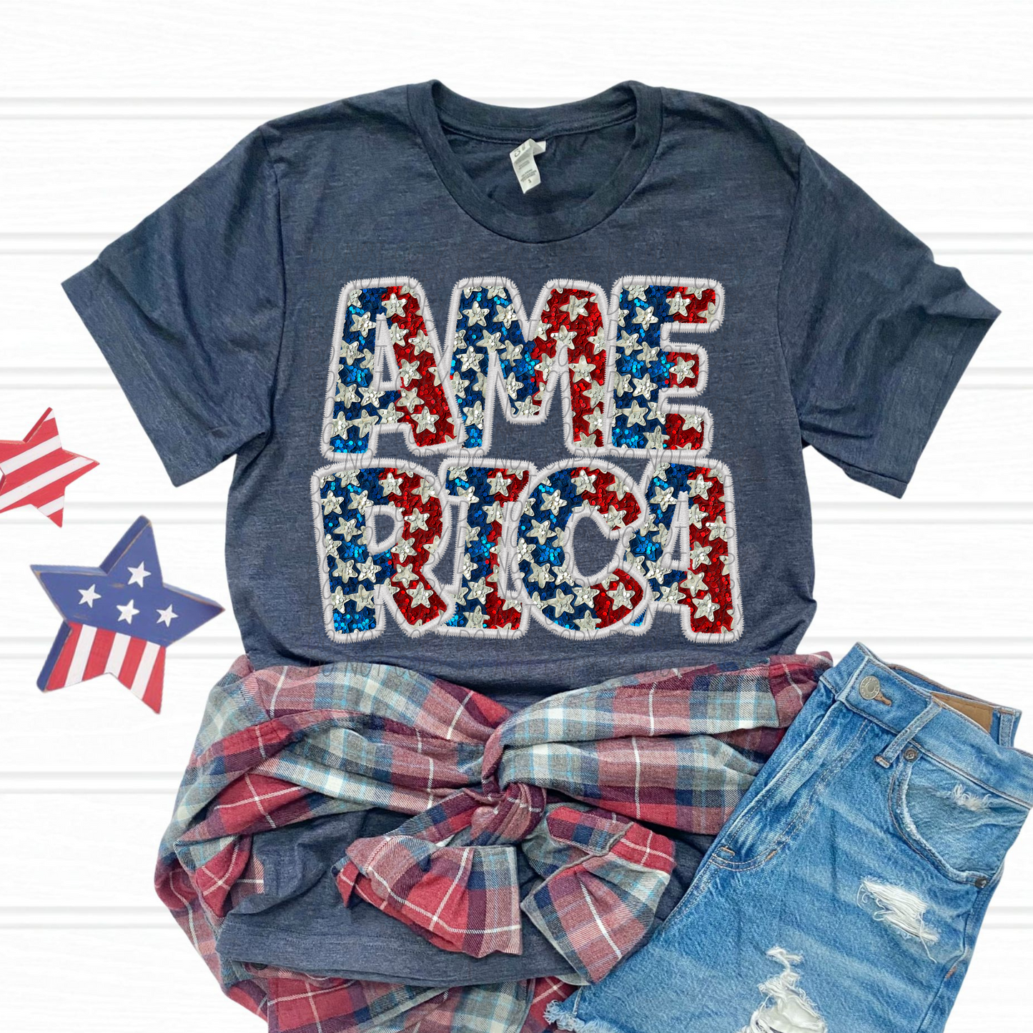 AMERICA glitter stars-DTF