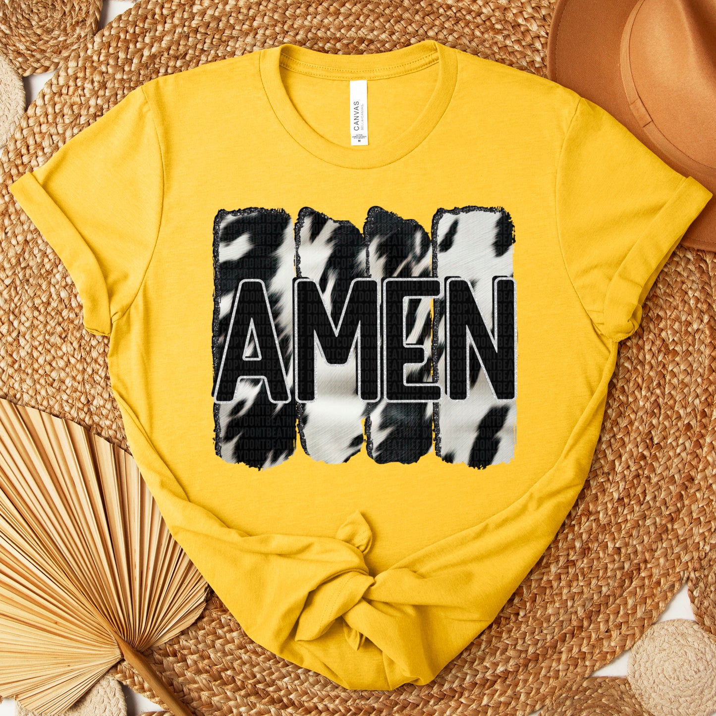 Amen cowhide blkwht- DTF&UV