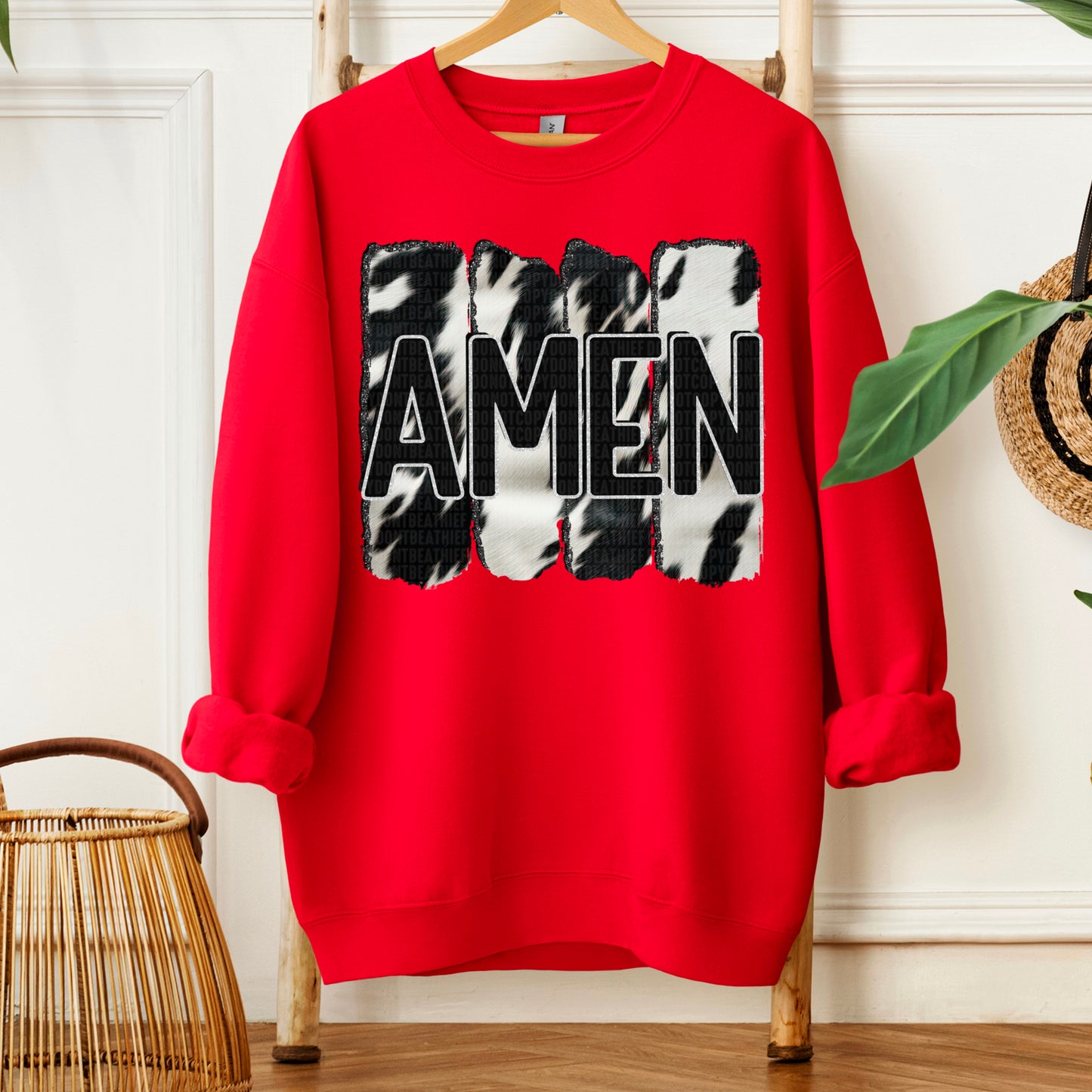 Amen cowhide blkwht- DTF&UV