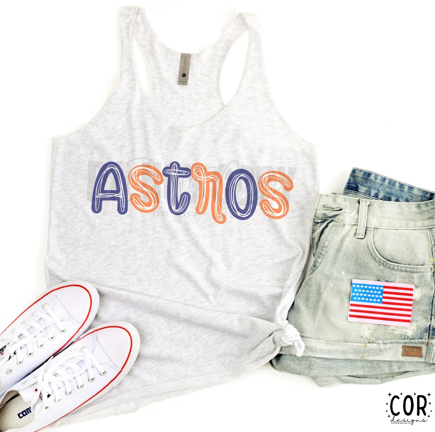 Astros Purple & Orange W Wht - DTF