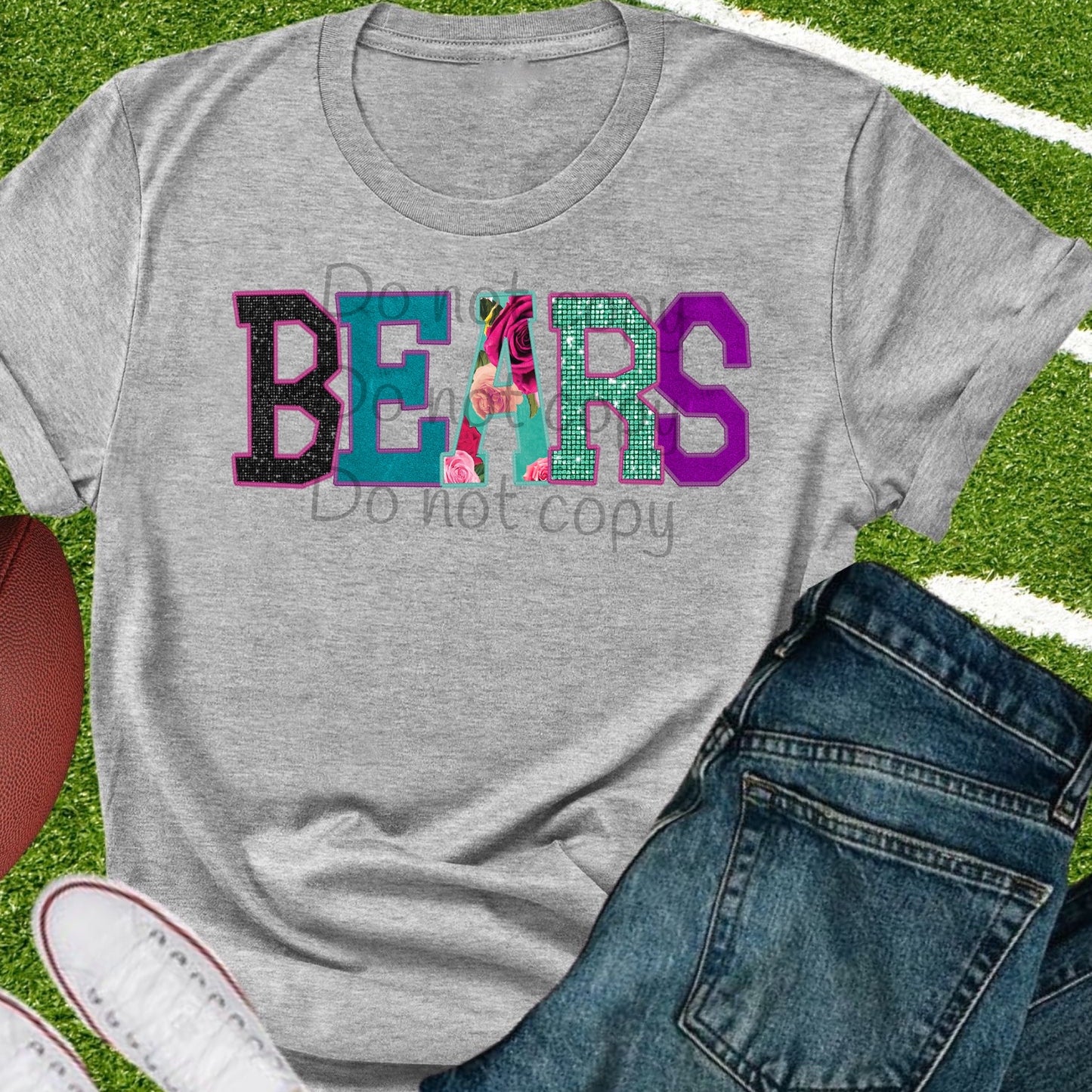 Bears faux appliqué words-DTF
