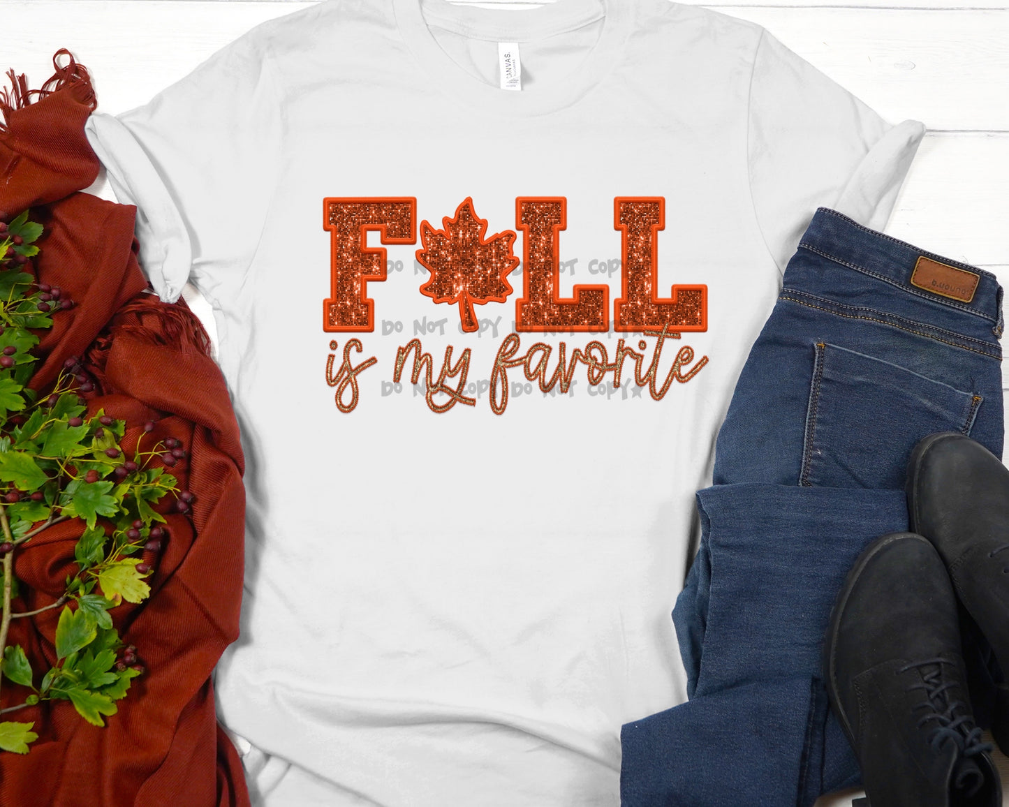 Fall is my favorite with leaf sequin -DTF