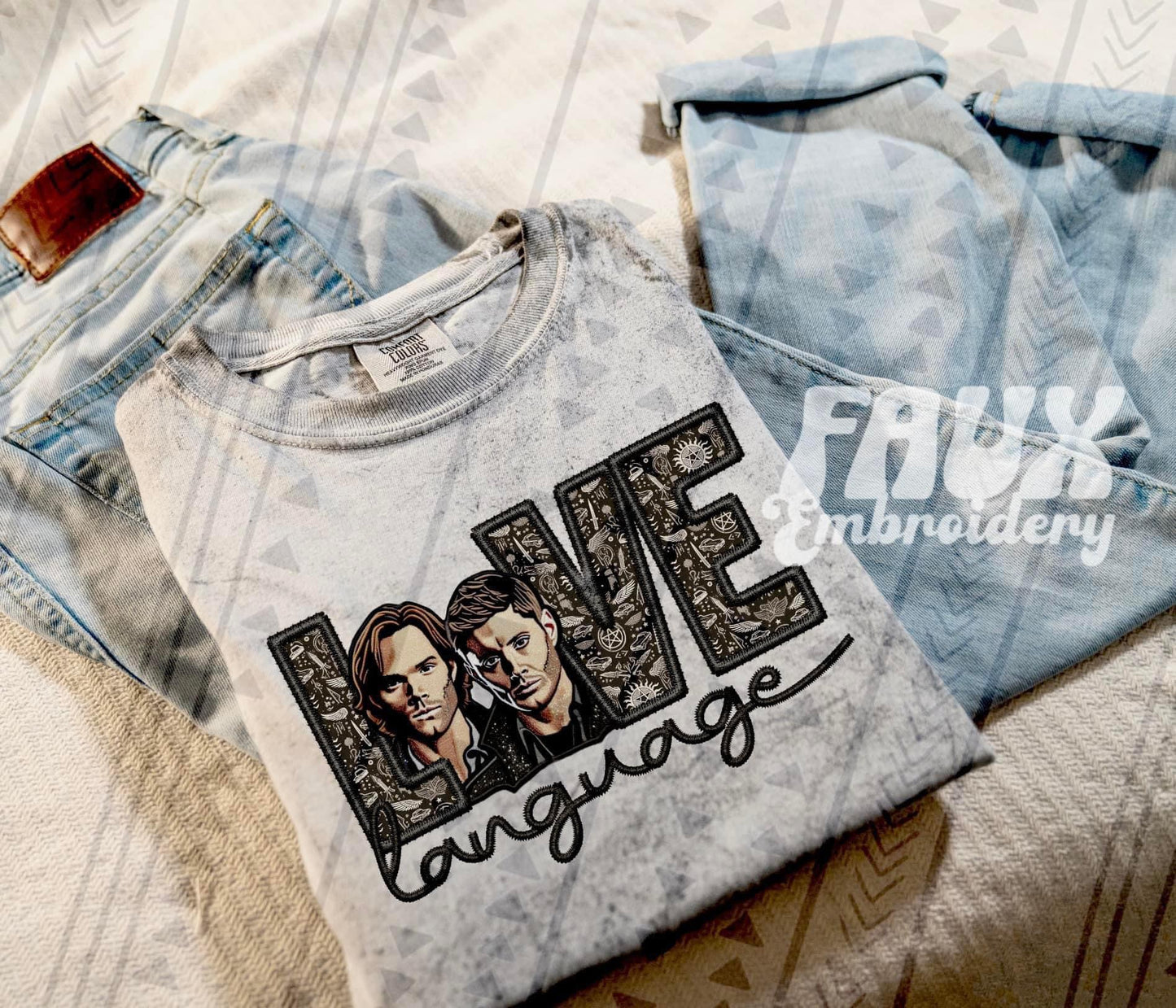 Love Language Supernatural Faux Embroidery - DTF