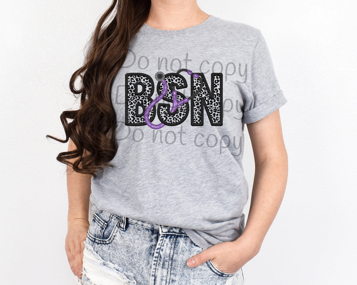 BSN purple sequin stethoscope-DTF