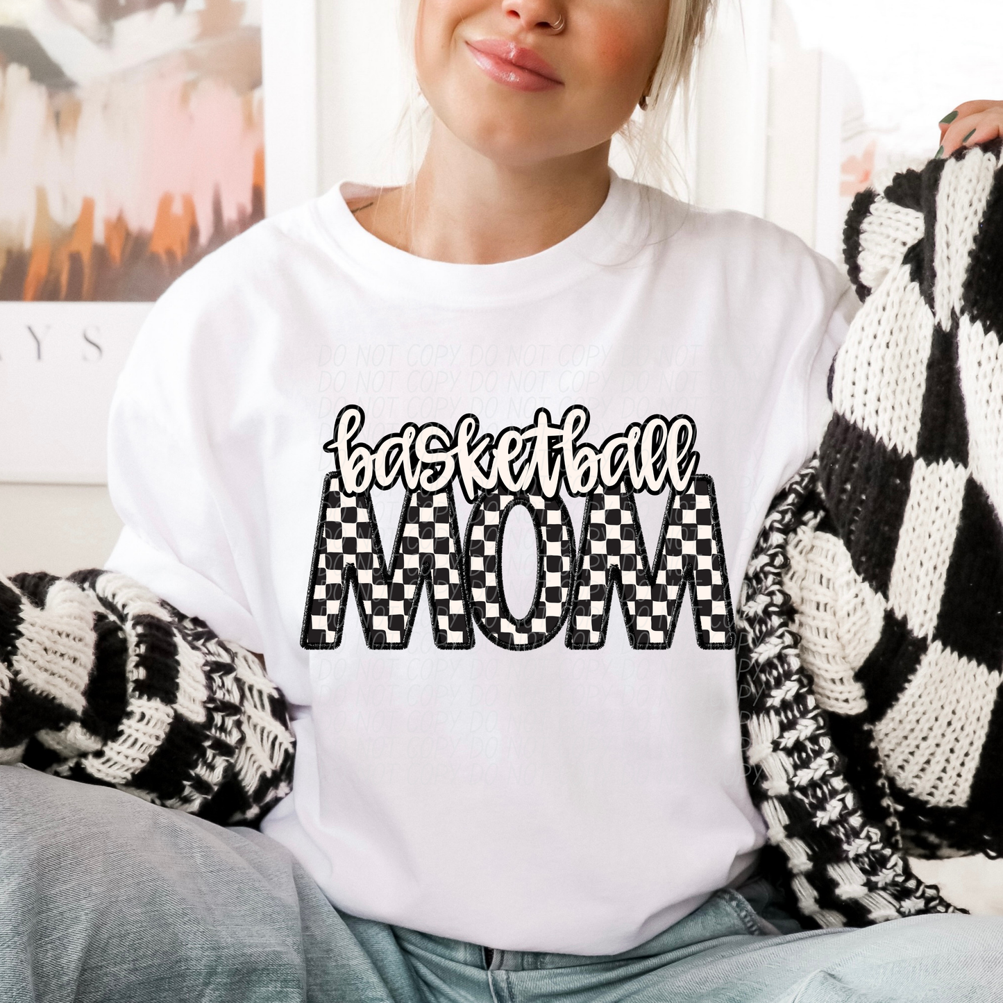 Checkered Sports Mom (dropdown)- DTF&UV