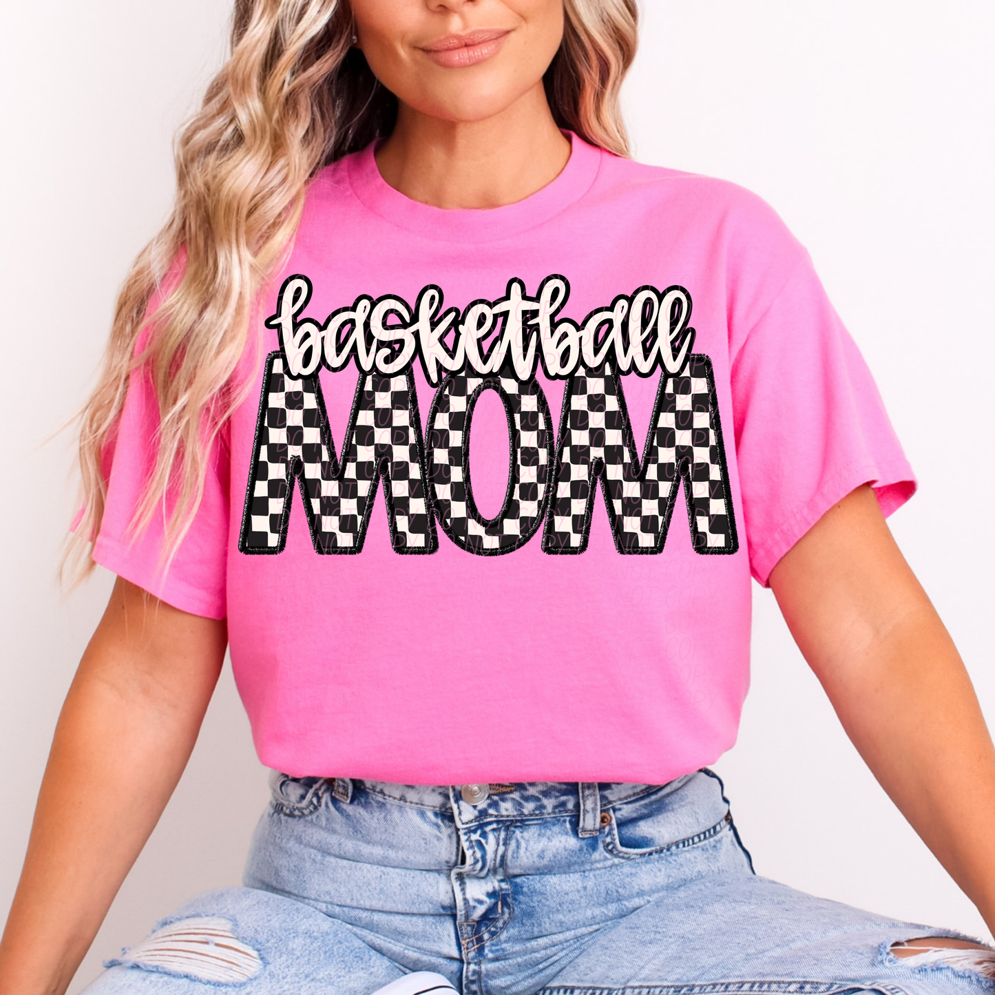 Checkered Sports Mom (dropdown)- DTF&UV