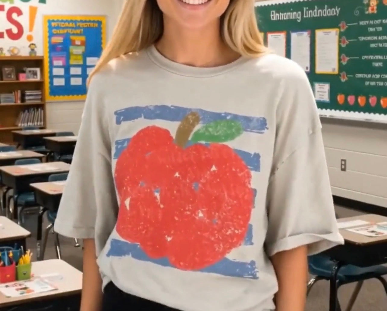 Apple with stripe backing - DTF&UV