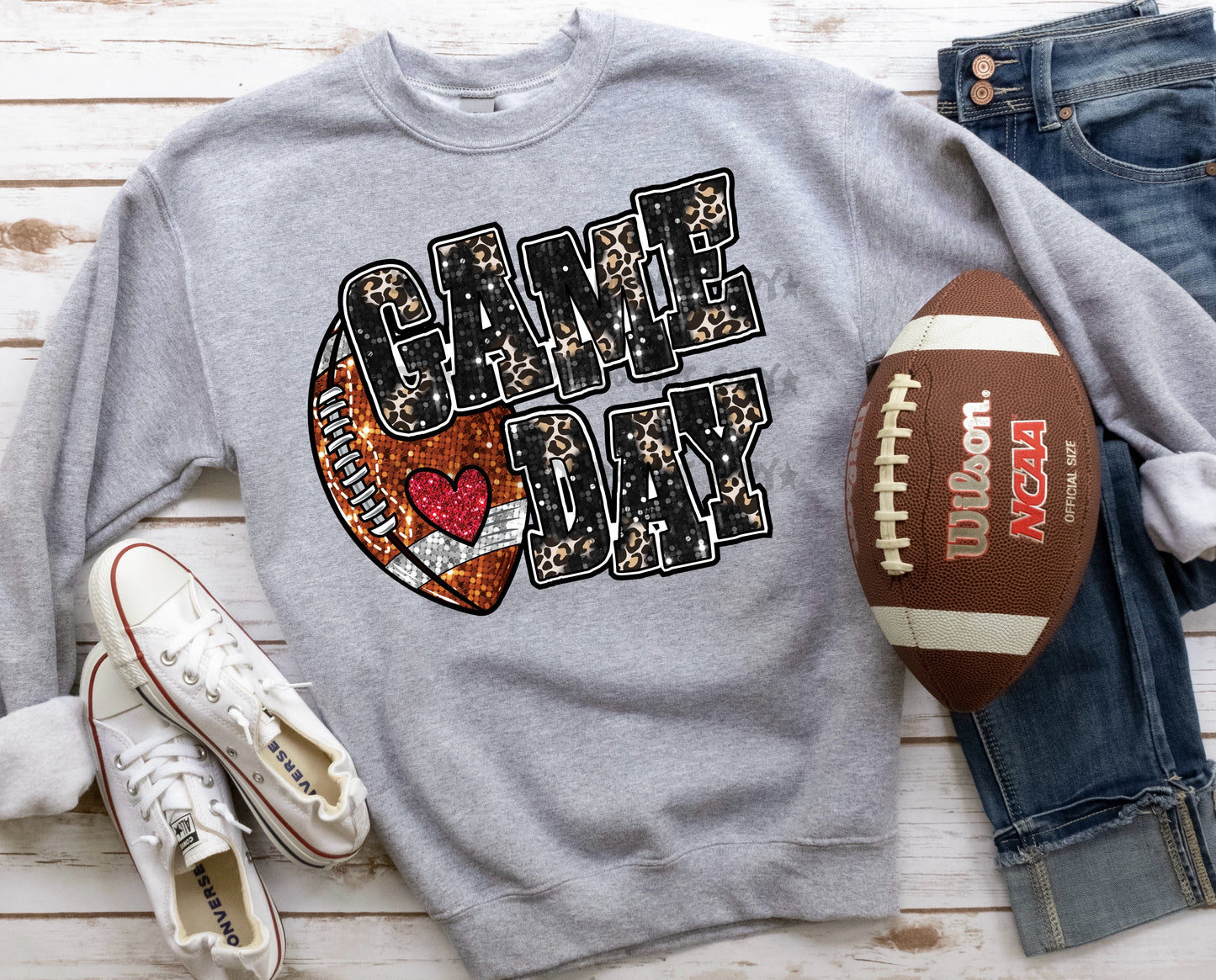 Game day football faux sequin-DTF