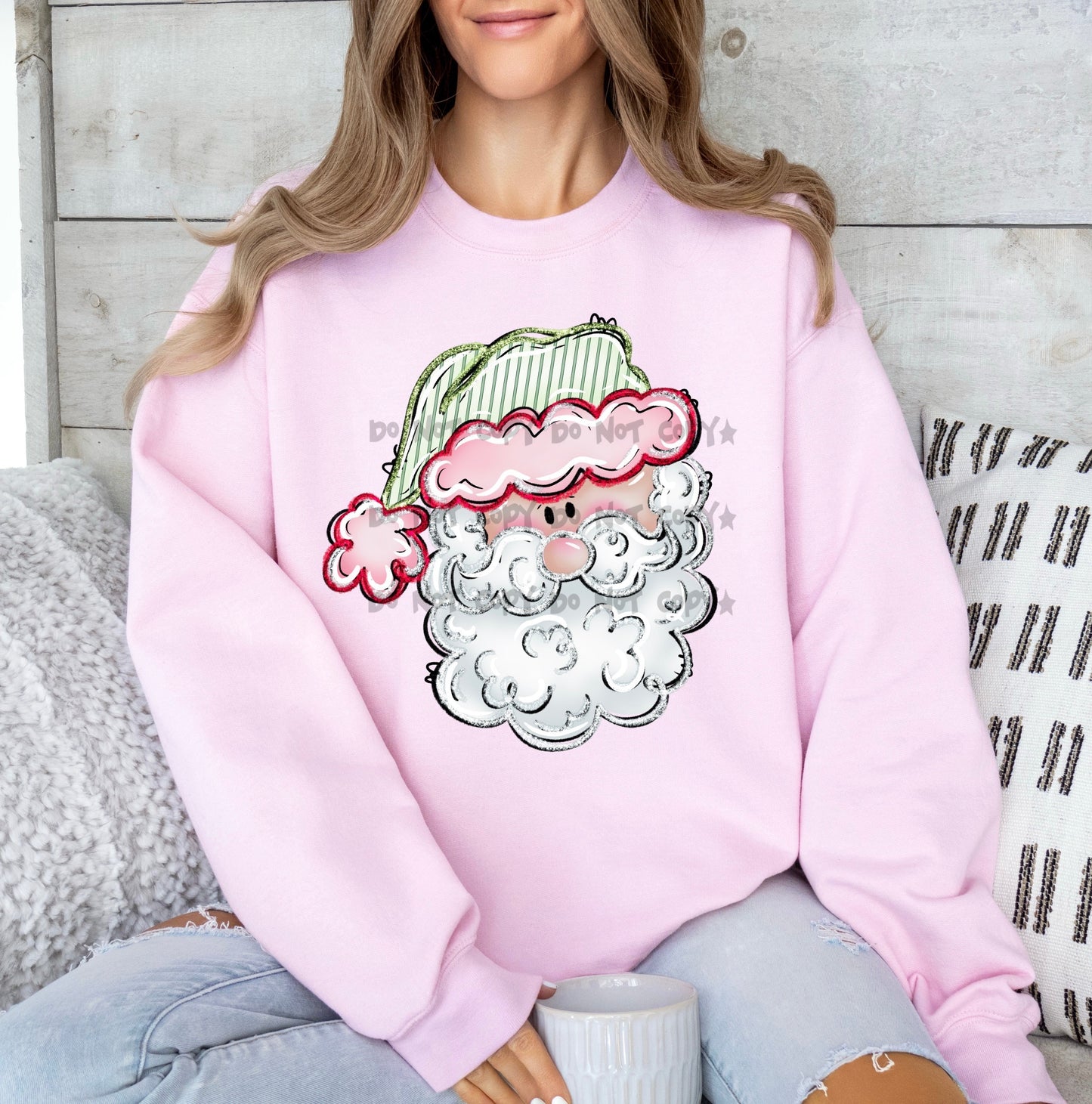 Santa red and green hat-DTF
