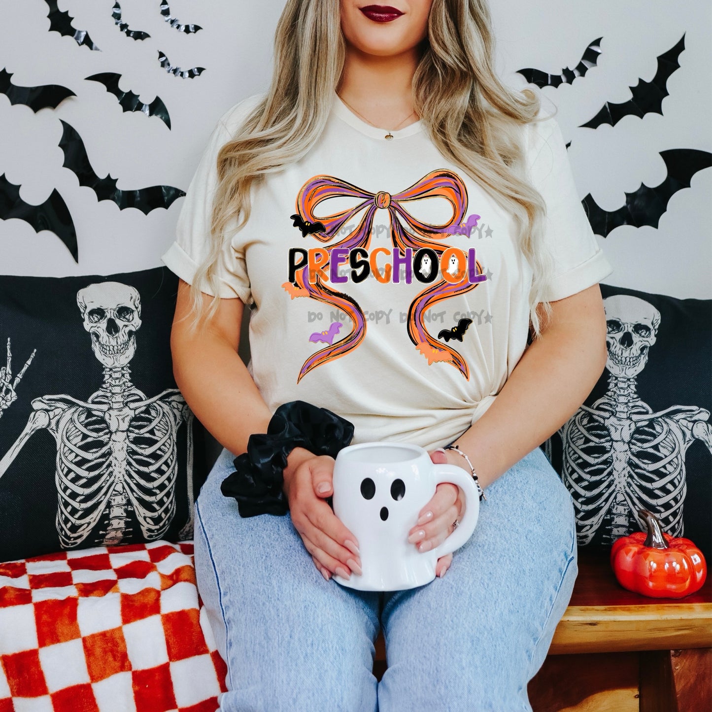 Custom Halloween word(s) With OR Without Bow -DTF&UV