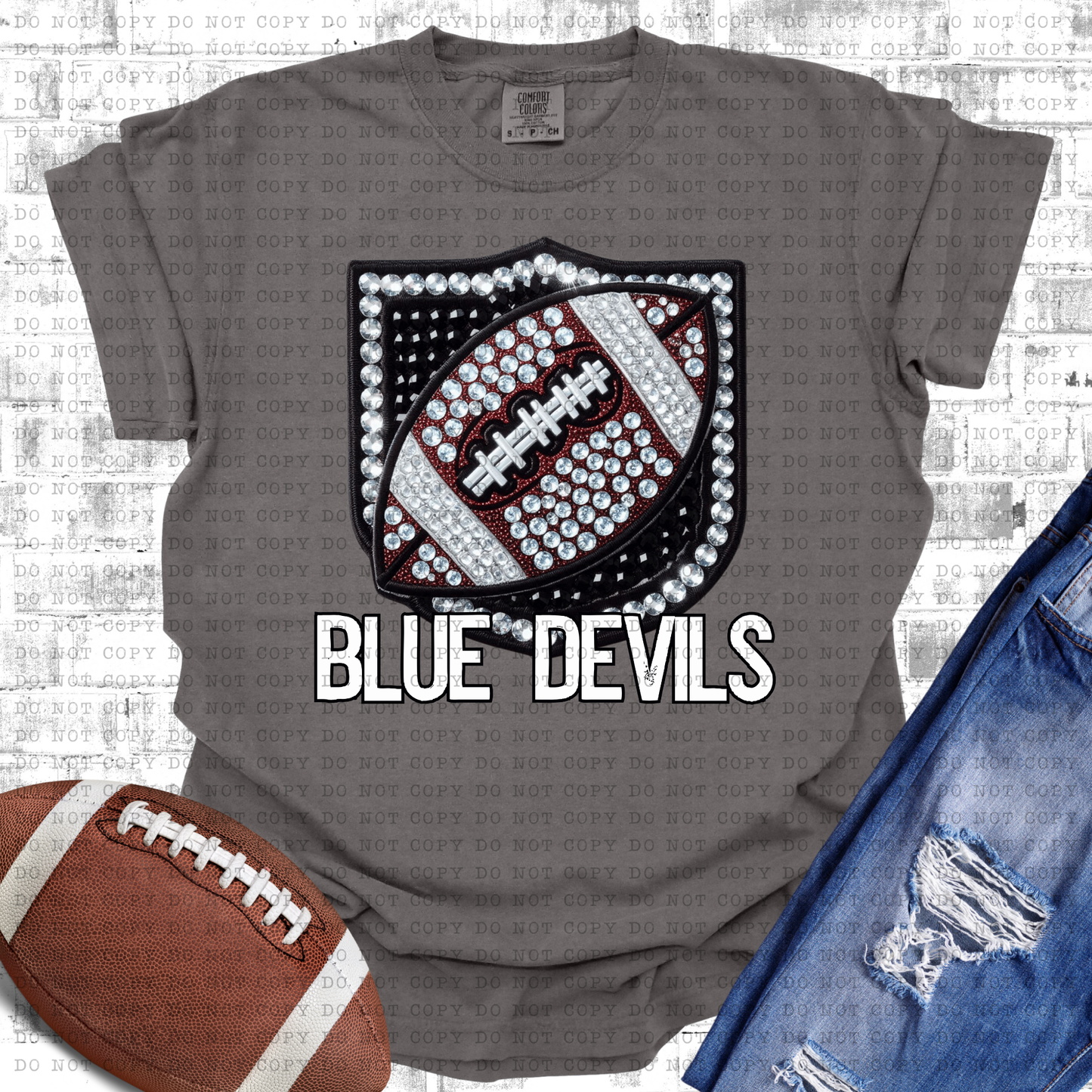 Bejeweled football badge teams- (ALL TEAMS ARE LISTED IN THIS LISTING in the dropdown)-DTF