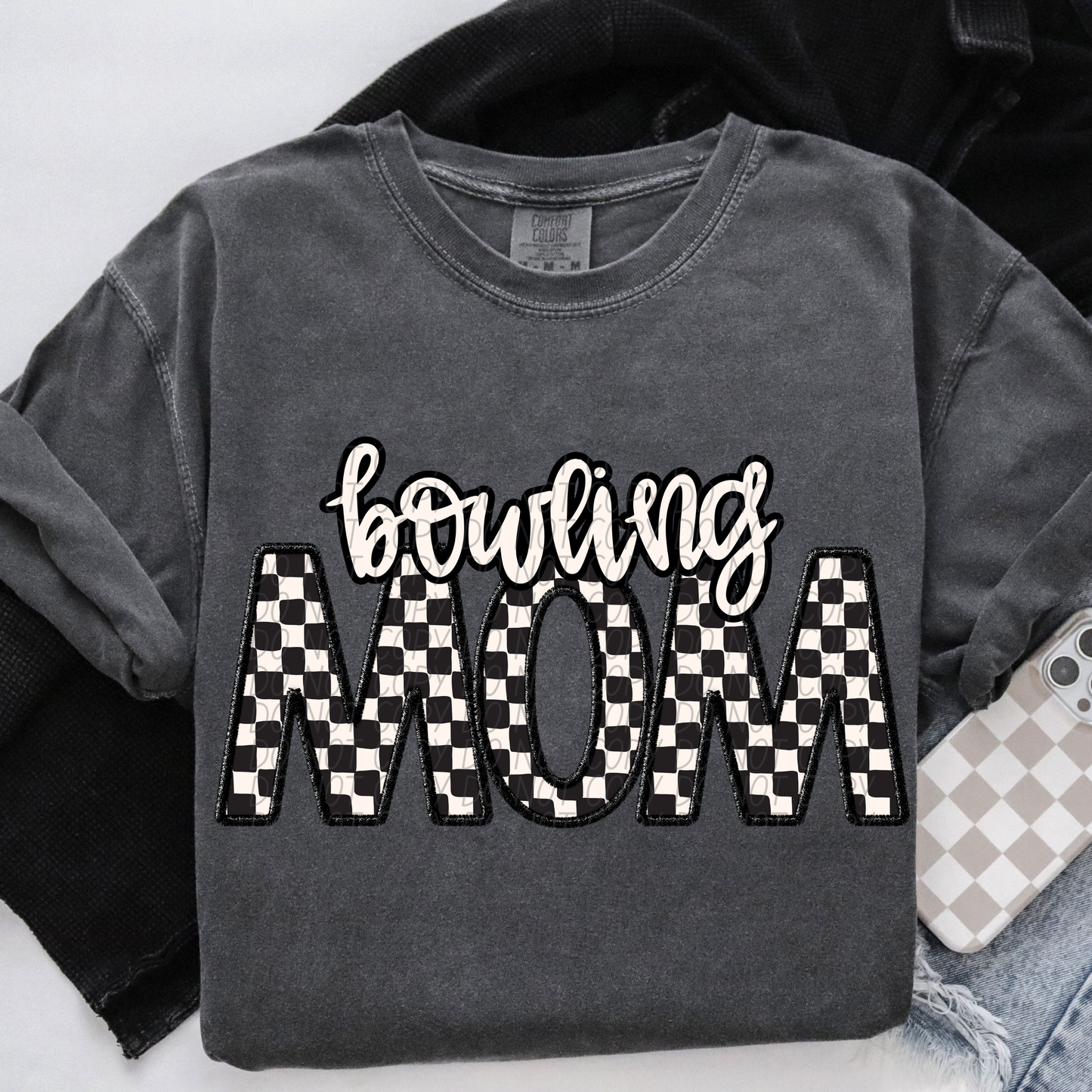 Checkered Sports Mom (dropdown)- DTF&UV