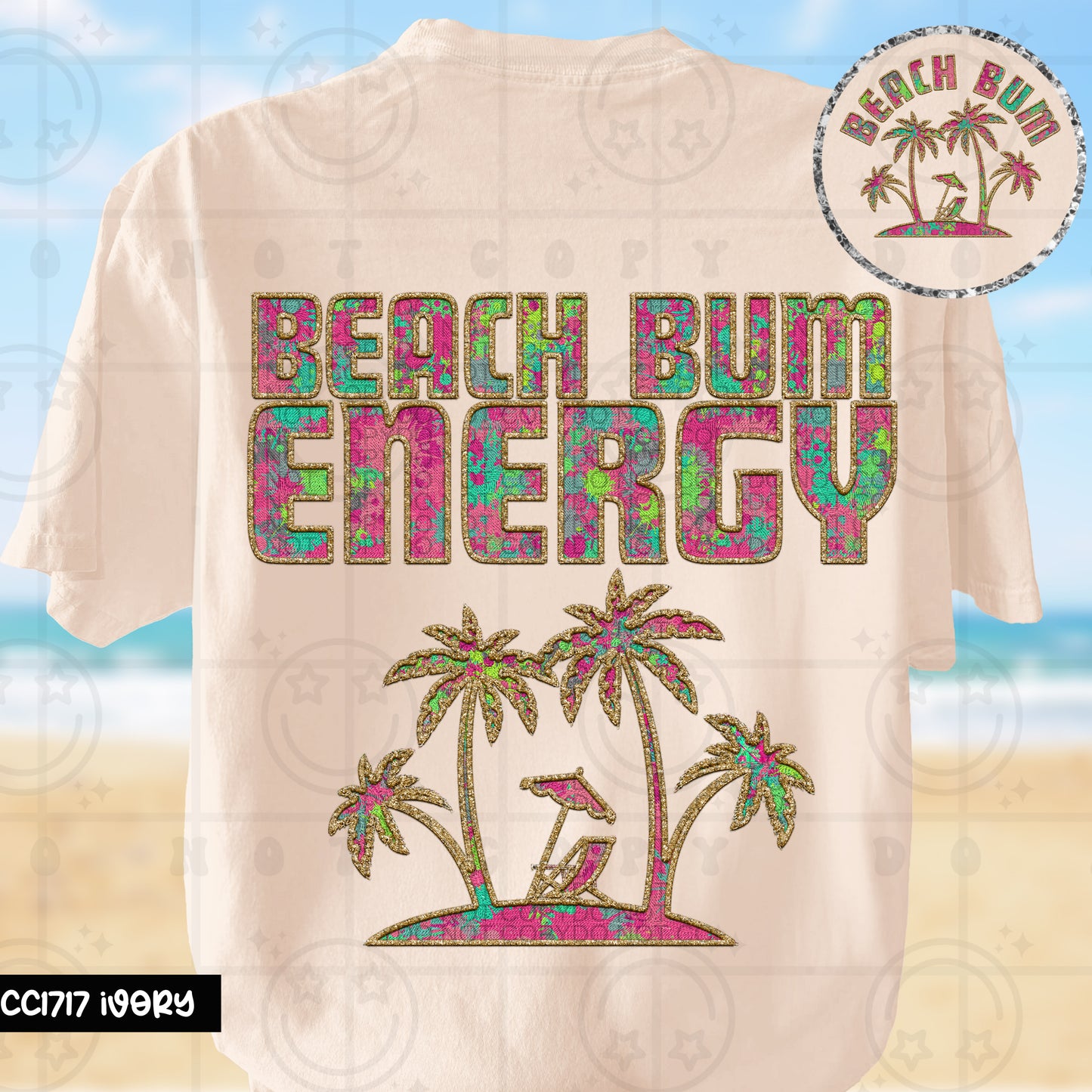 Beach bum energy(back) -DTF
