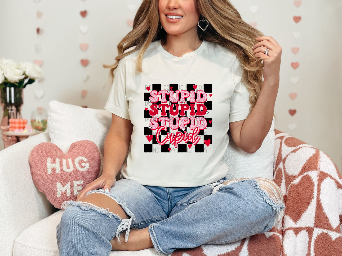 Stupid Cupid Checkered Leopard DTF