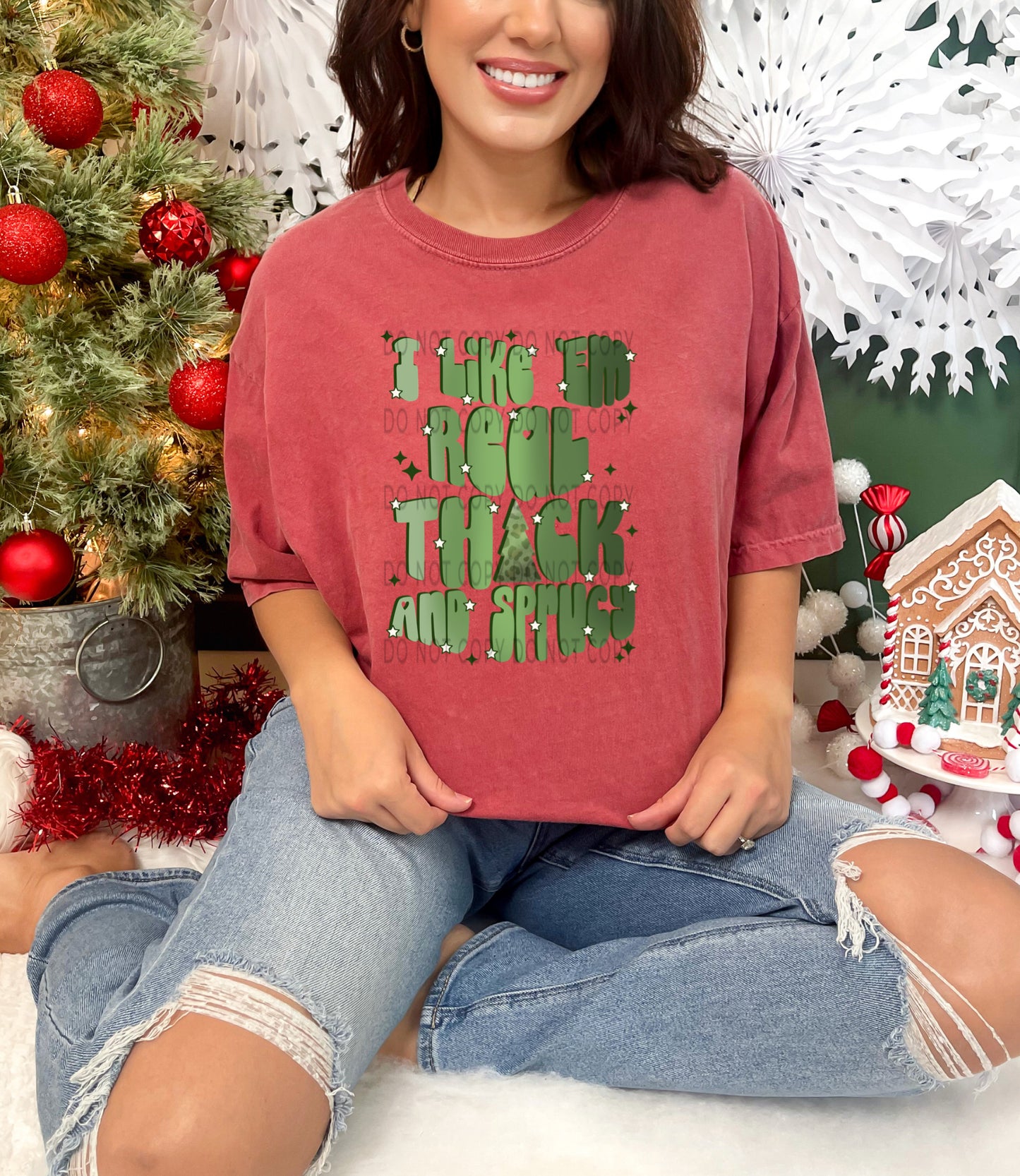 I Like ‘Em Real Thick And Sprucy Green Leopard Tree - DTF