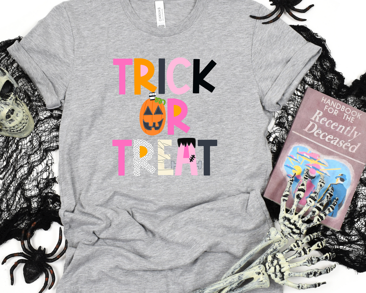Trick or treat pink orange-DTF