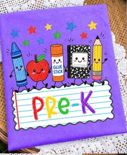 School Supply Grades -Pre K-DTF&UV