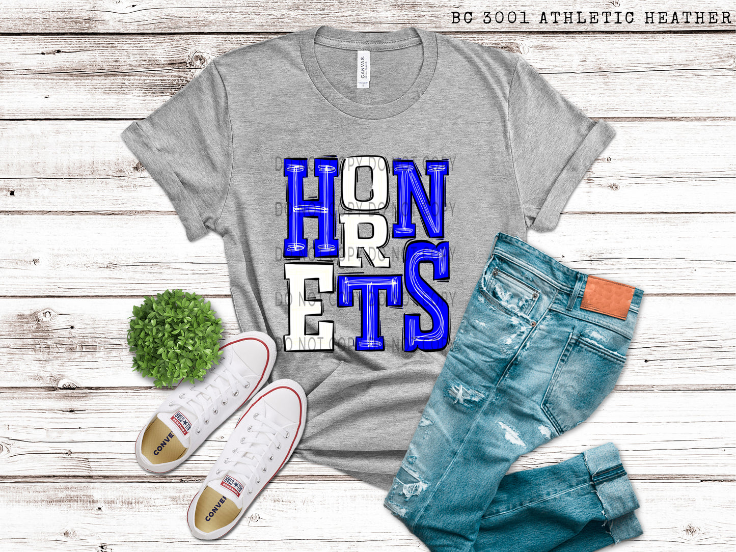 Hornets Blue and White - DTF