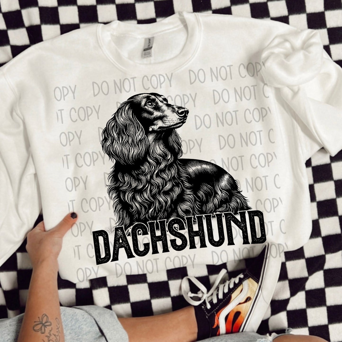 Long Hair Dachshund Portrait - DTF