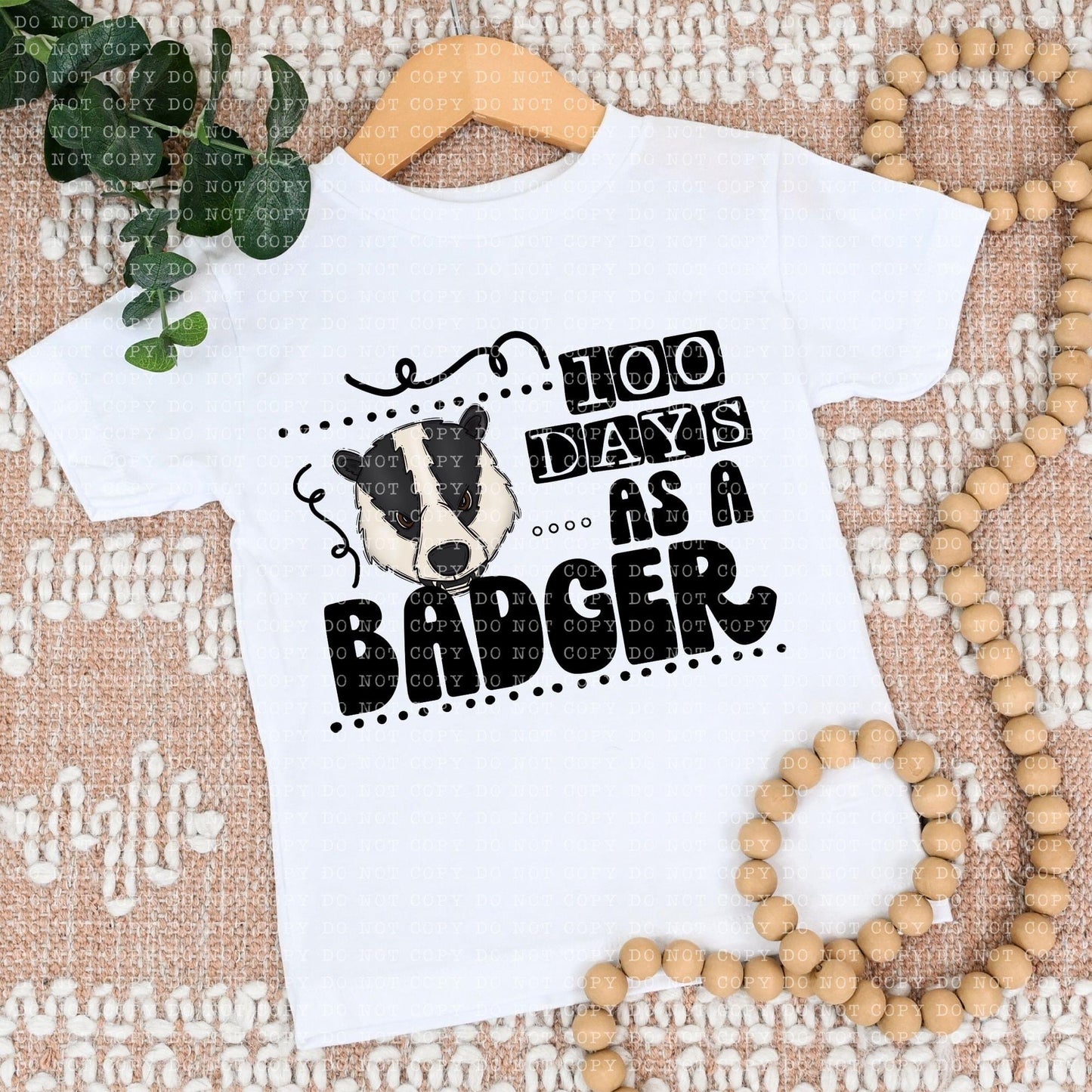 100 Days As A Badger Blk - DTF