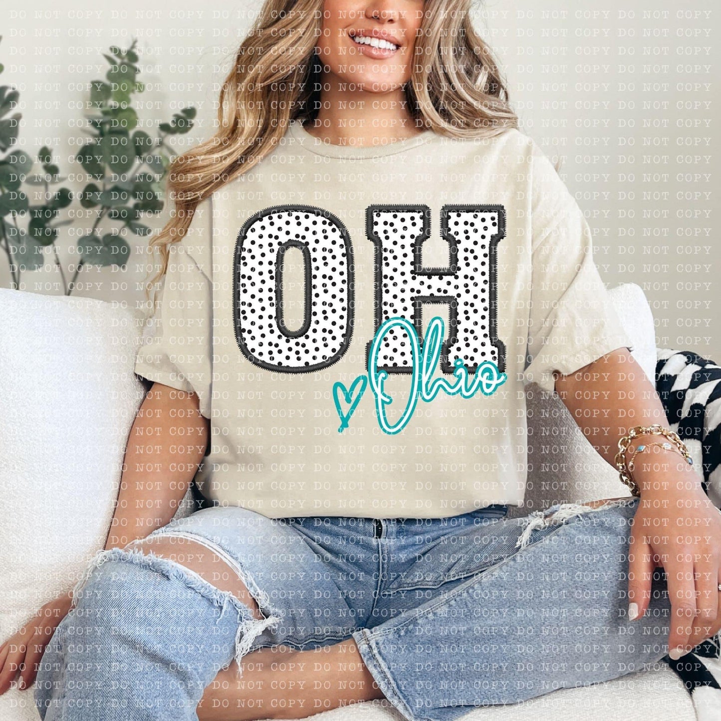 Polka Dotted Faux Embroidery States (ALL STATES)-DTF