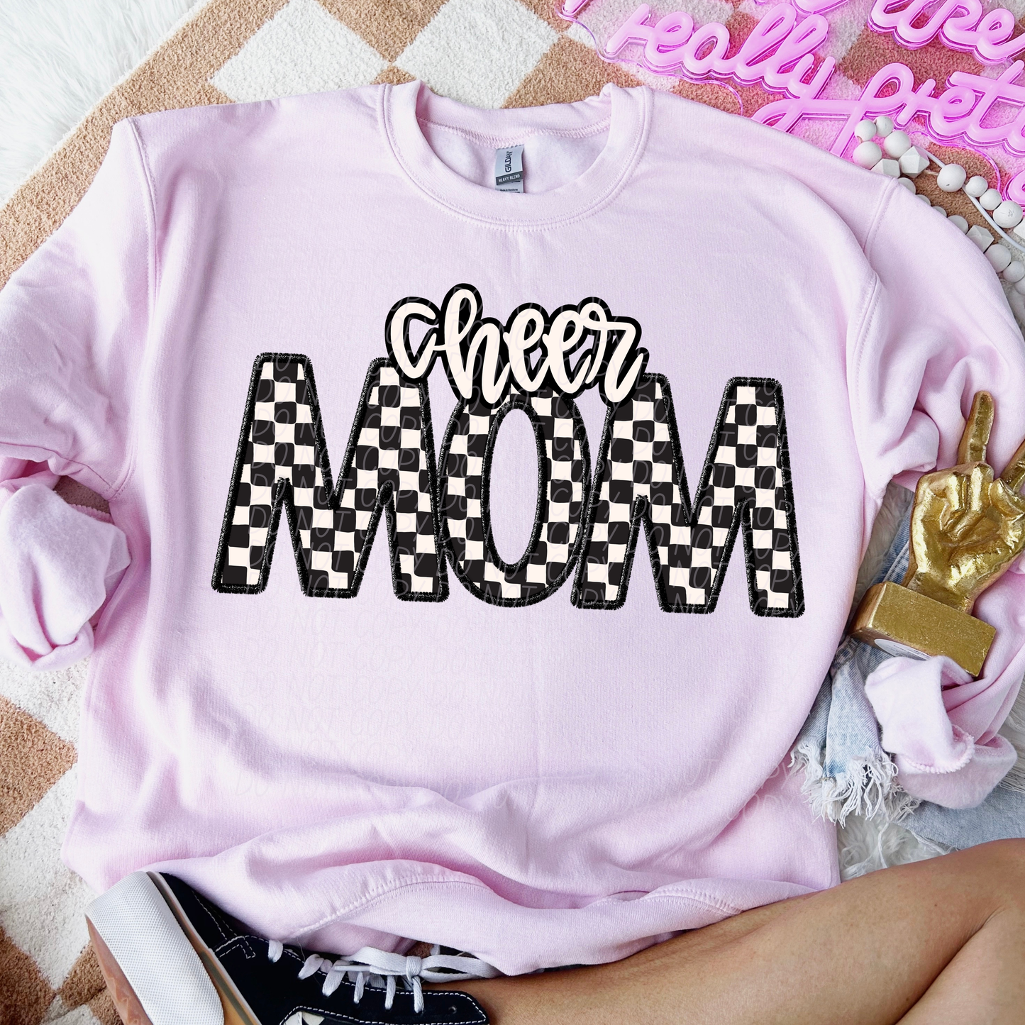 Checkered Sports Mom (dropdown)- DTF&UV