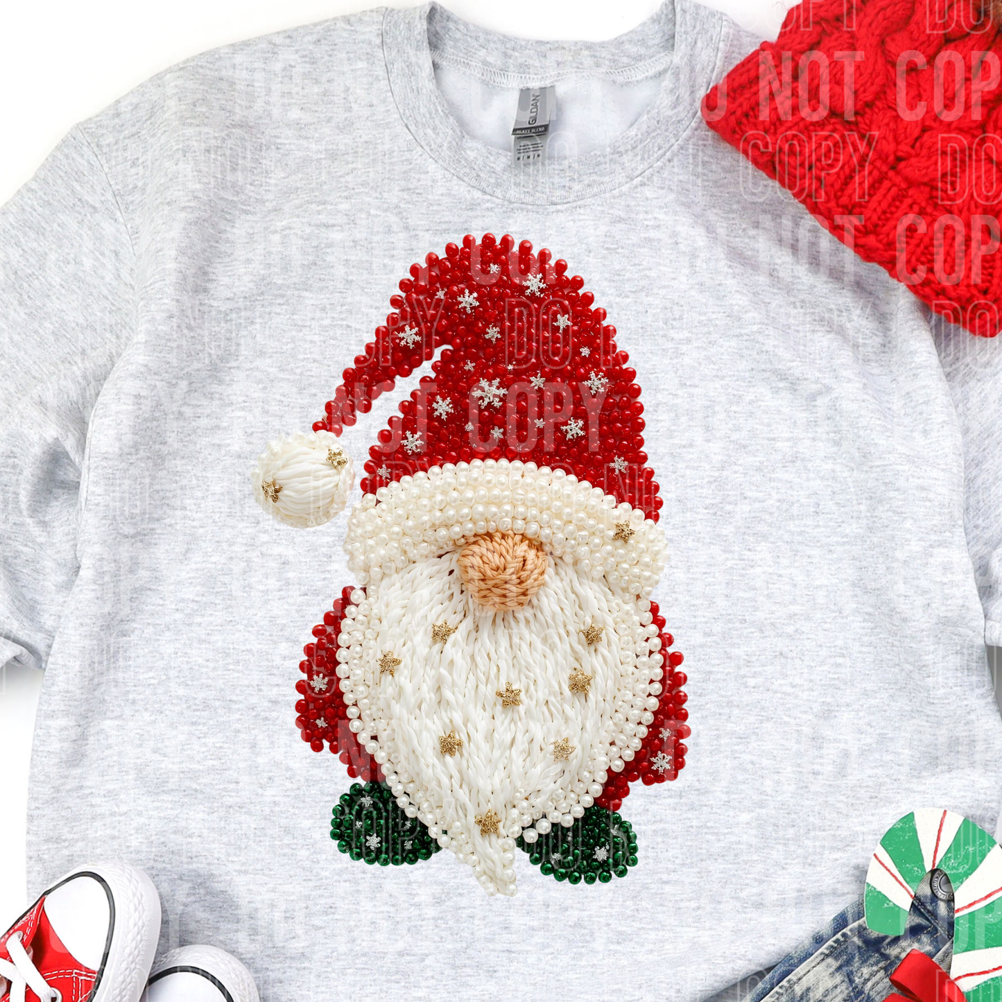 CHRISTMAS GNOME FAUX PEARLS -DTF&UV