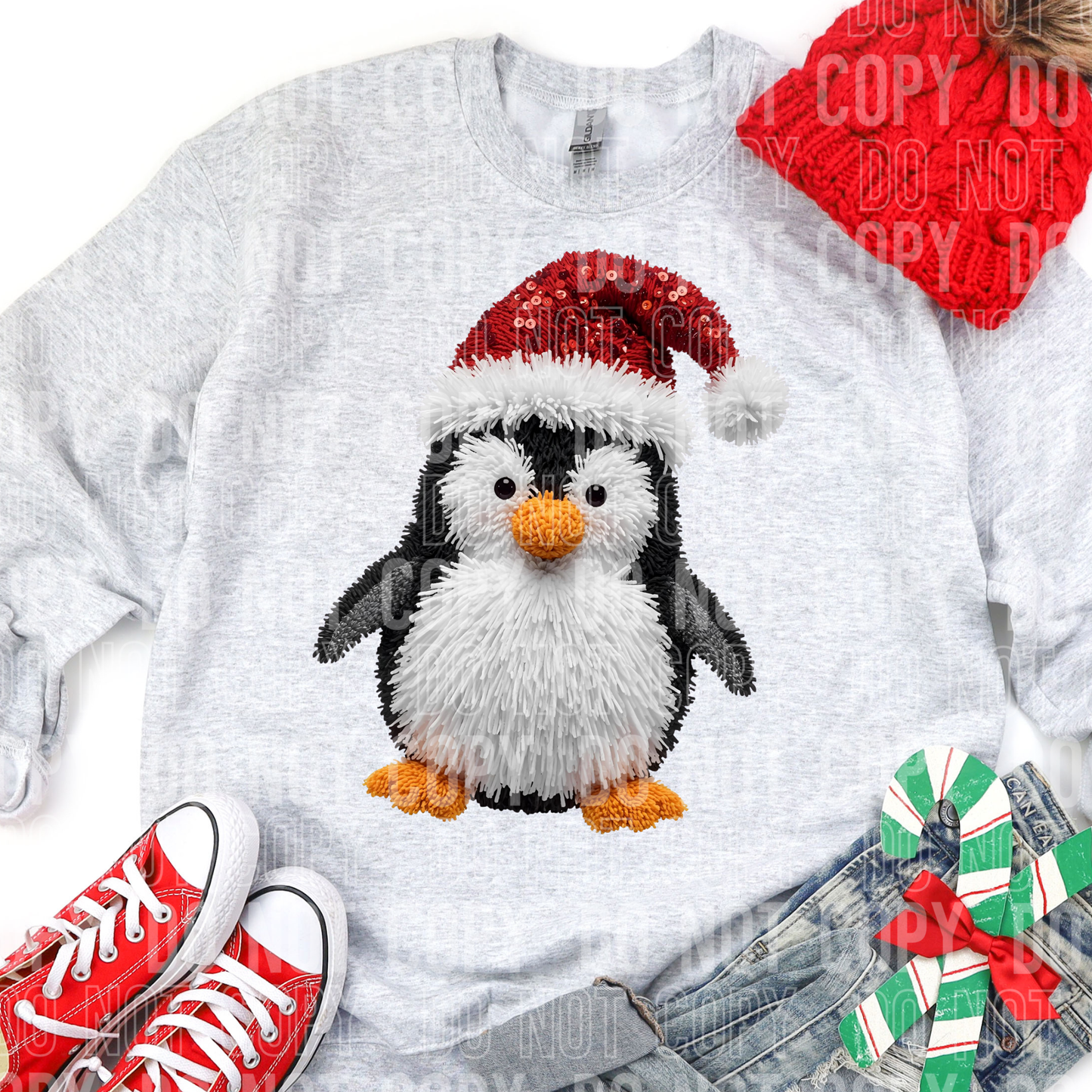 CHRISTMAS PENGUIN FAUX YARN -DTF&UV