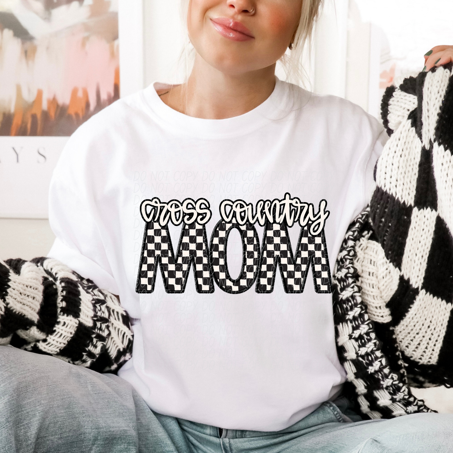 Checkered Sports Mom (dropdown)- DTF&UV