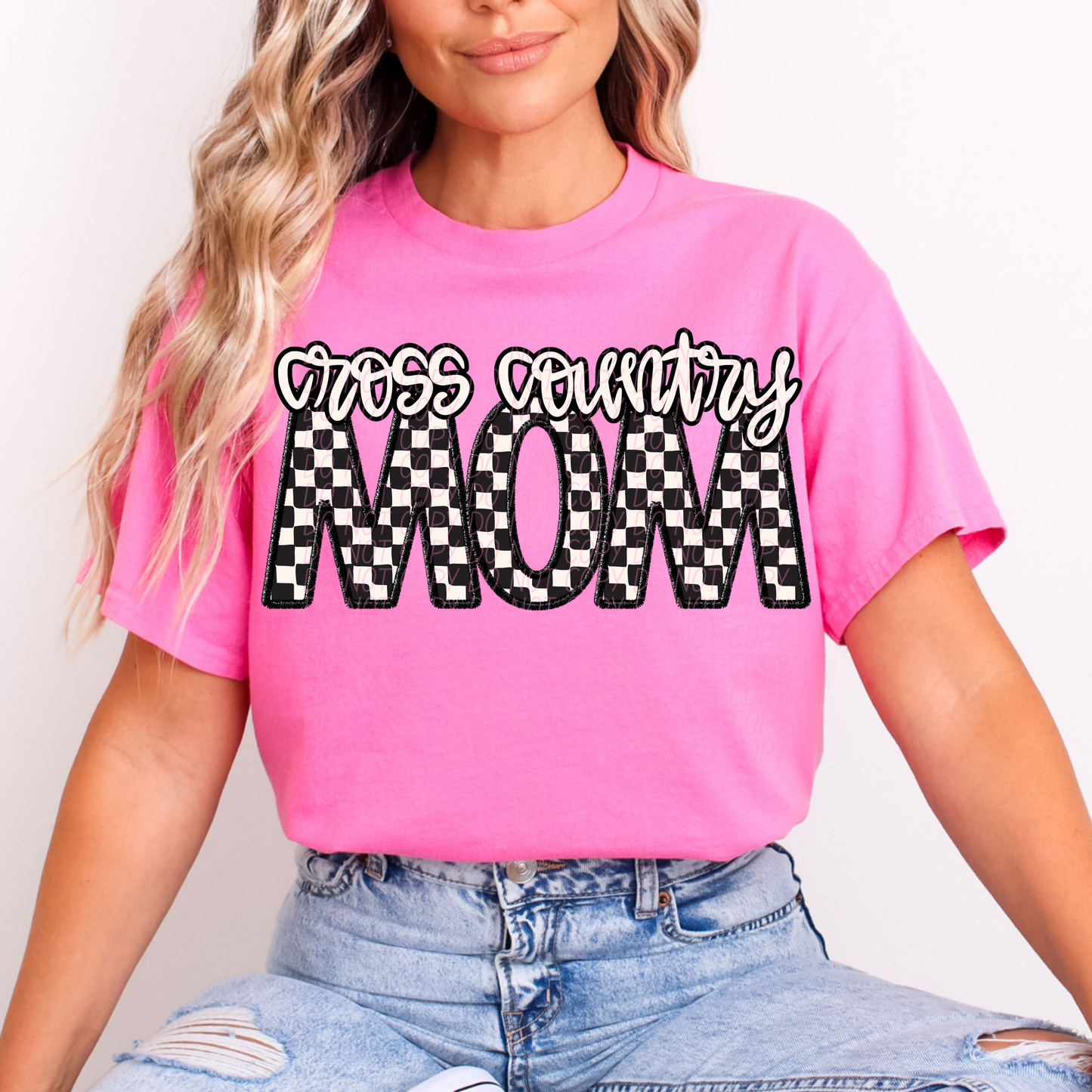 Checkered Sports Mom (dropdown)- DTF&UV