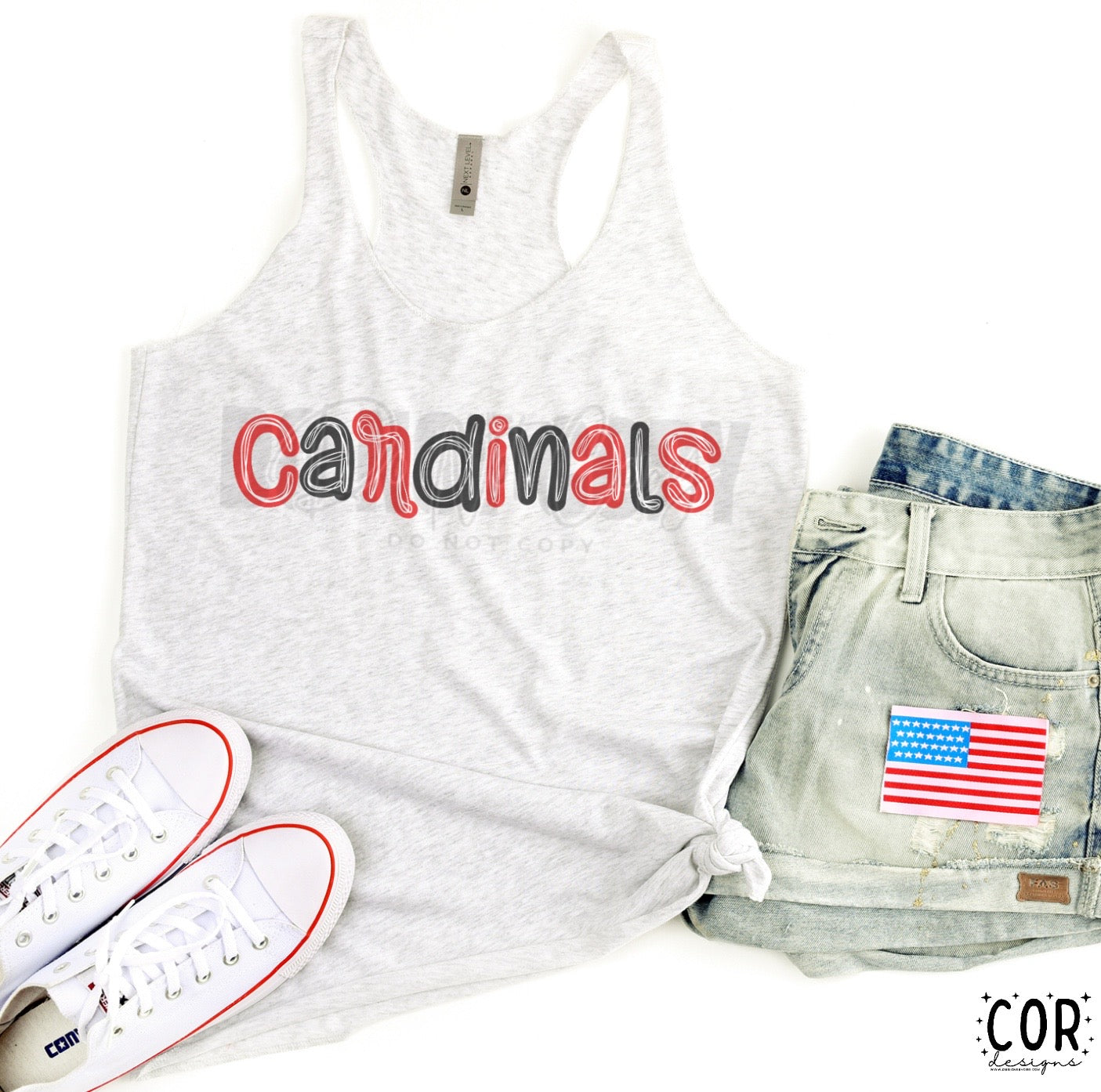 Cardinals Red & Black & Wht - DTF