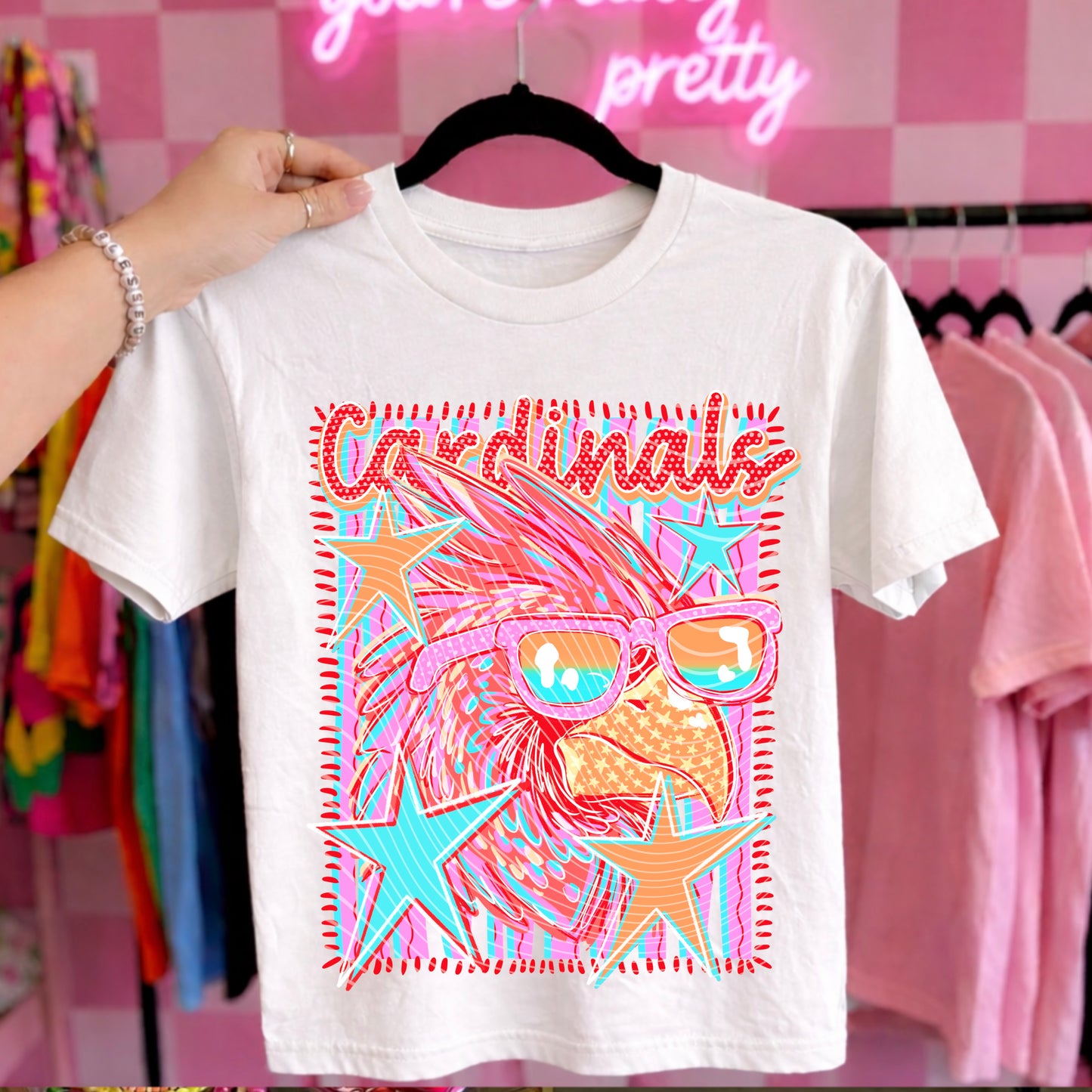 Cardinals mascot dot colorful- DTF&UV