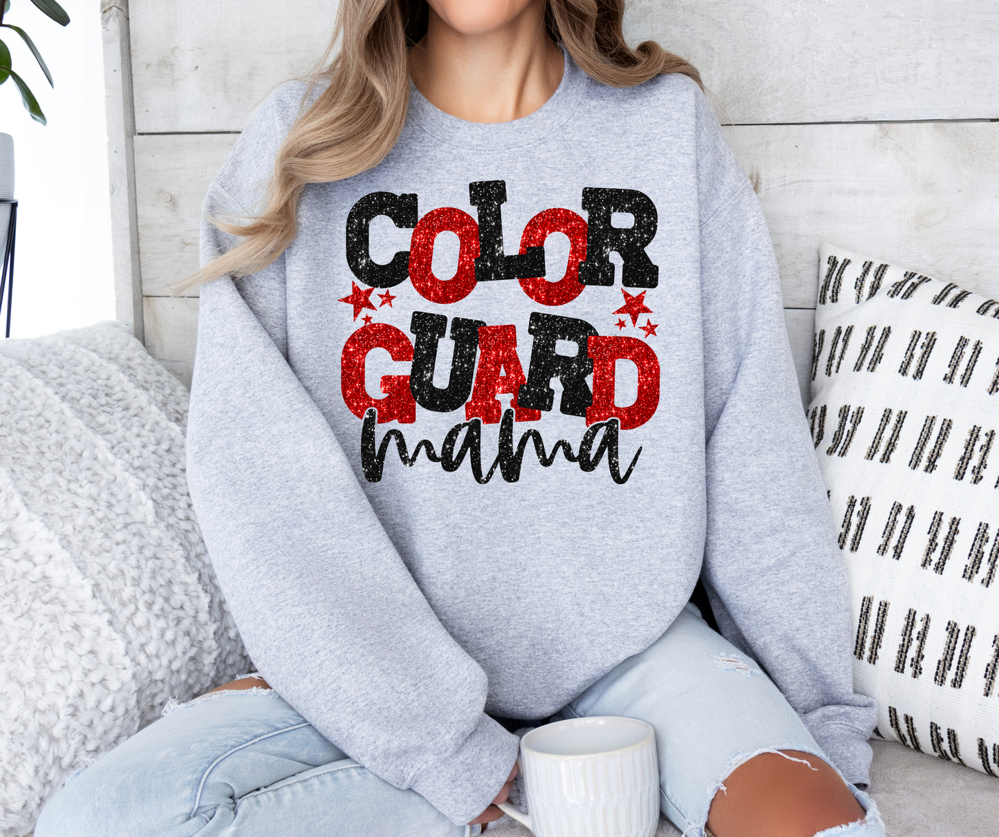 Color guard mama blk red FRONT-DTF