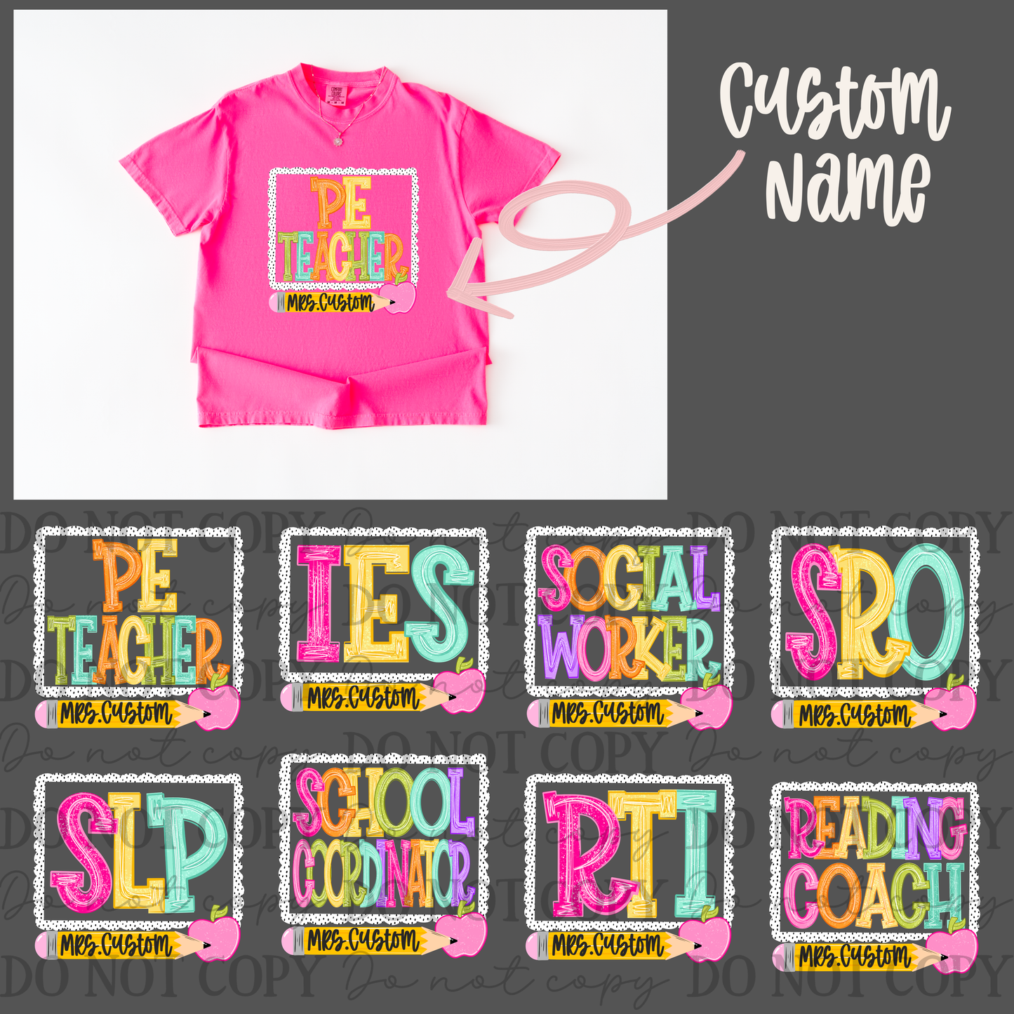 SLP: (Back to school Dot CUSTOM) -DTF&UV
